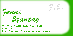 fanni szantay business card